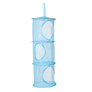 Hanging Storage Net Kids Toy Organizer with 3 Shelfs