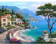 DIY Paint By Numbers - Sea Side Villa Beautiful Scenic View
