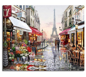 DIY Paint By Numbers - Love At Paris Eiffel Tower Home Decor Painting