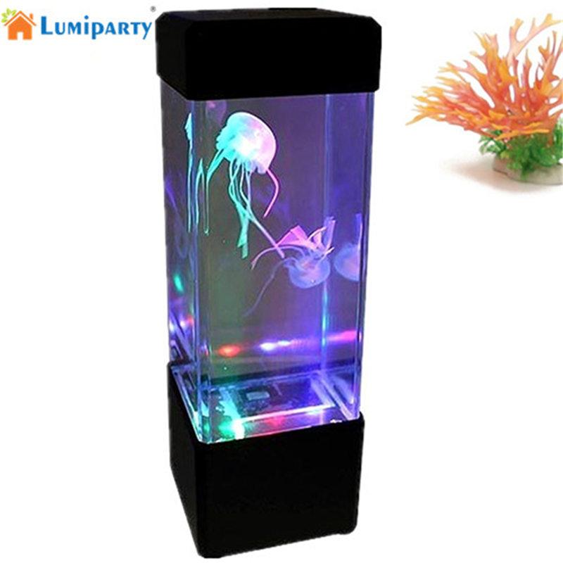 LumiParty LED Desktop Light Jellyfish Tropical Fish Aquarium Tank LED Light Relaxing Bedside Mood Night Light Lamp