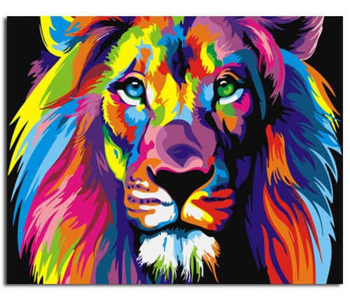 Colorful Abstract Lion - DIY Painting By Numbers