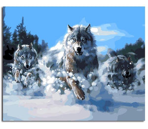 Picture Painting & Calligraphy - Wolfs in Hunt