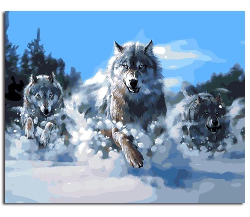 Picture Painting & Calligraphy - Wolfs in Hunt