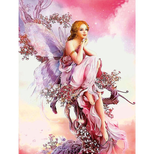 5D DIY Home Decor Diamond Painting - Butterfly Fairy Mosaic Portrait  Cross Stitch Kit