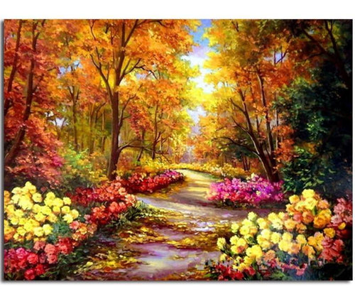 DIY Paint By Number - Flower Picture Wall Art Painting