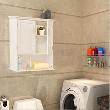 Wall Mount Bathroom Cabinet Modern Storage Organizer White Wood Shelf Cabinets HW53984