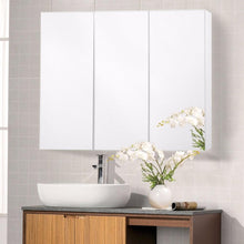 Modern Wide Wall Mount Bathroom Cabinet with 3 Mirror Door