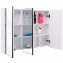 Modern Wide Wall Mount Bathroom Cabinet with 3 Mirror Door