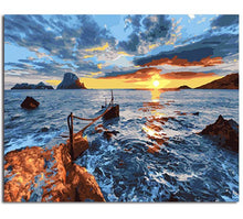 DIY Paint By Numbers - Seascape with sunset Wall Art For Living Room Picture