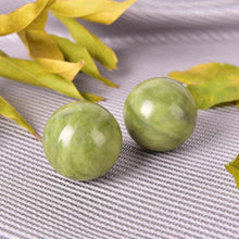 2Pc Natural Jade Stone Hand Wrist Therapy Solid Balls - Improve Strength Injury Recovery