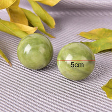 2Pc Natural Jade Stone Hand Wrist Therapy Solid Balls - Improve Strength Injury Recovery