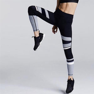 Black High Contrast Full Length Yoga Pant
