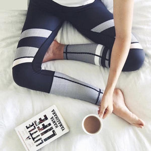 Black High Contrast Full Length Yoga Pant